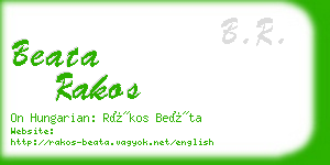 beata rakos business card